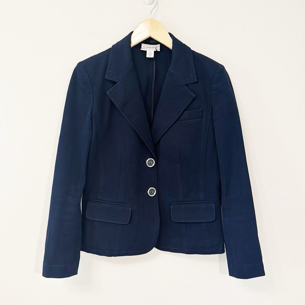 ST. JOHN SPORT Vintage Blazer 2 Button Navy Singlebreasted Size Small
